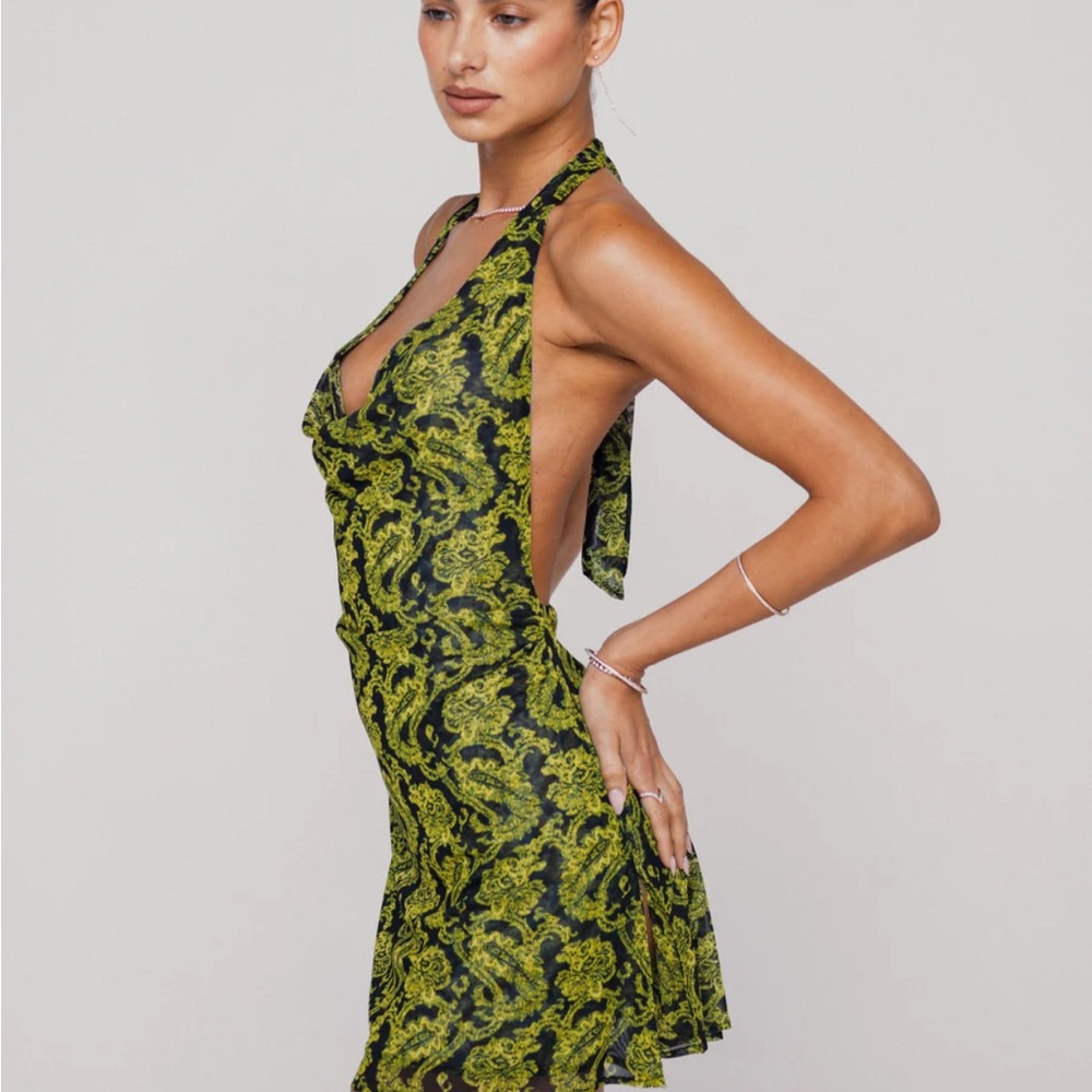 RESA Vibrant Green Backless Dress